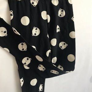 NWOT Cat & Jack Panda Polka Dot Leggings Girls